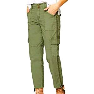 Cropped Casual Cargo Pants /Orange